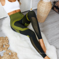 Athletische Verschleiß hoher Taille Bauchkontrolle Capri gestrickt Energiekontur nahtlose Leggings